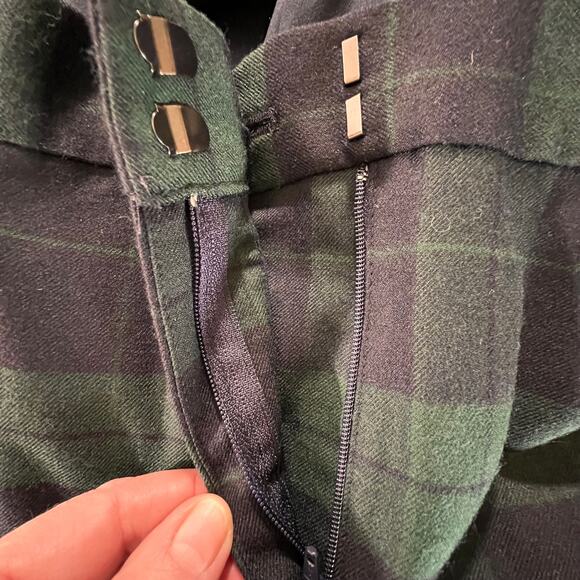 Talbots Pants Wool Blackwatch Plaid Tartan Green Blue Preppy Size 12P - Picture 8 of 9